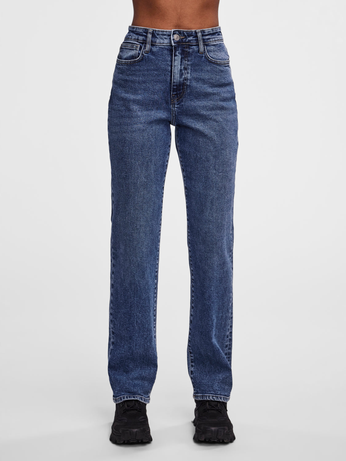 PCKELLY HW Jeans - Medium Blue Denim